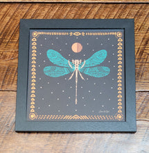 Load image into Gallery viewer, moonlight dragonfly framed print
