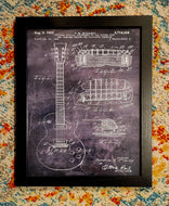 framed guitar print
